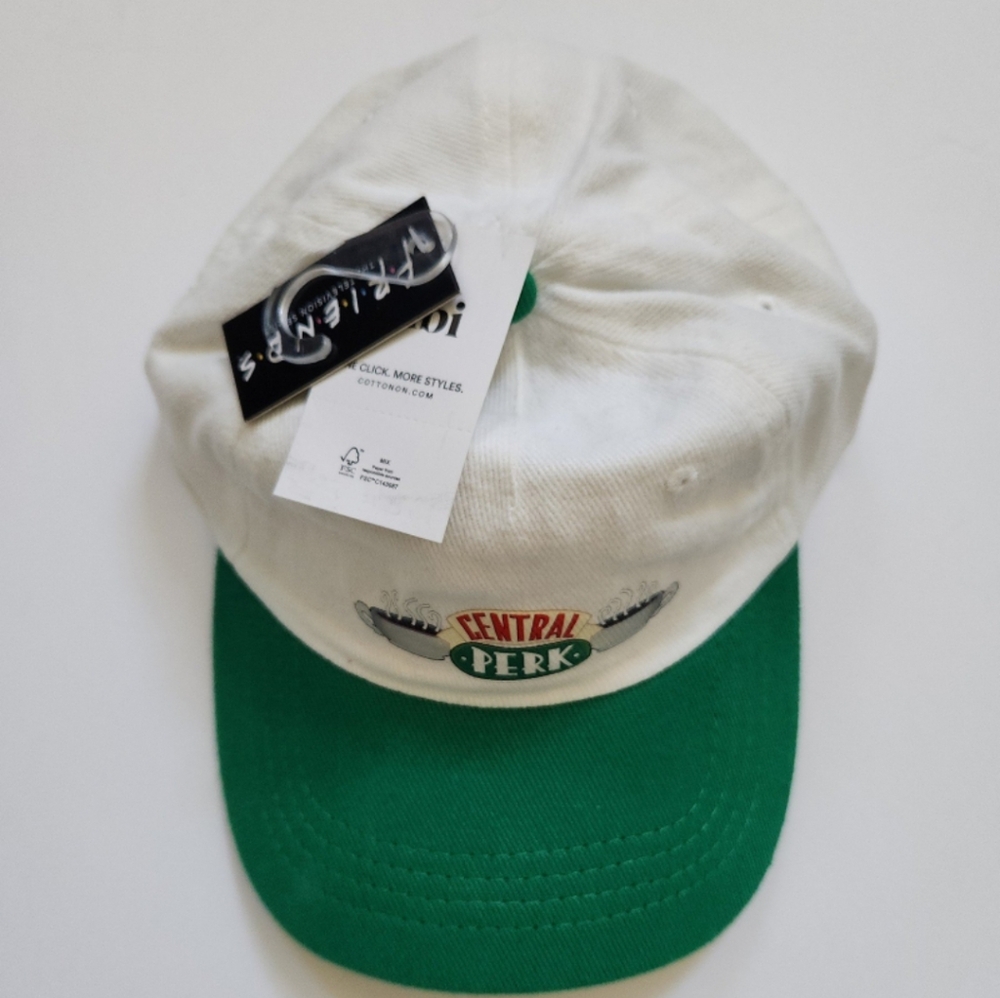 NWT Central Perk baseball cap green white